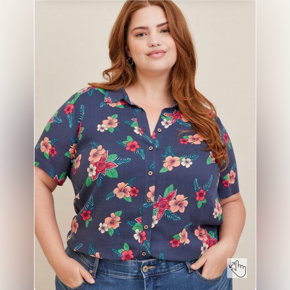 Stranger Things Demogorgon Lenny Button Down Tiki Top Torrid 4